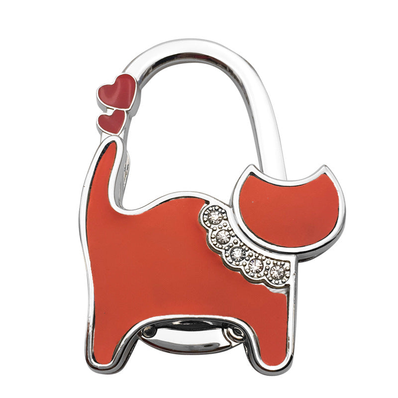 Wholesale Two-hearted Cat Bag Hanger Folding Table Lady Bag Hook